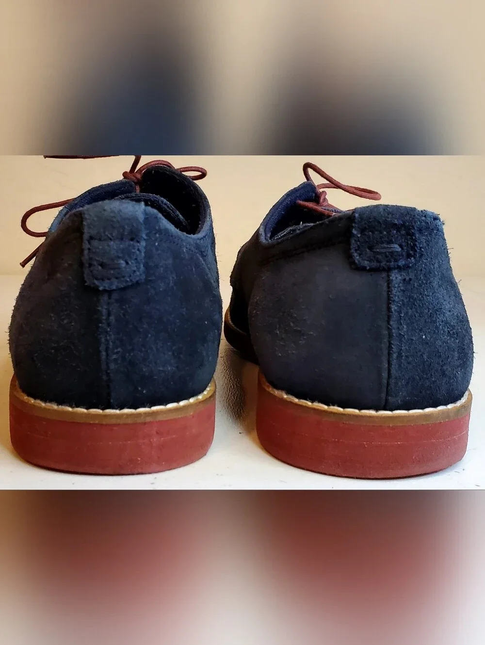 Men's Sz 9 Oxford Derby Shoes by REDTAPE  BROMHAM Navy Blue Suede Lace Up